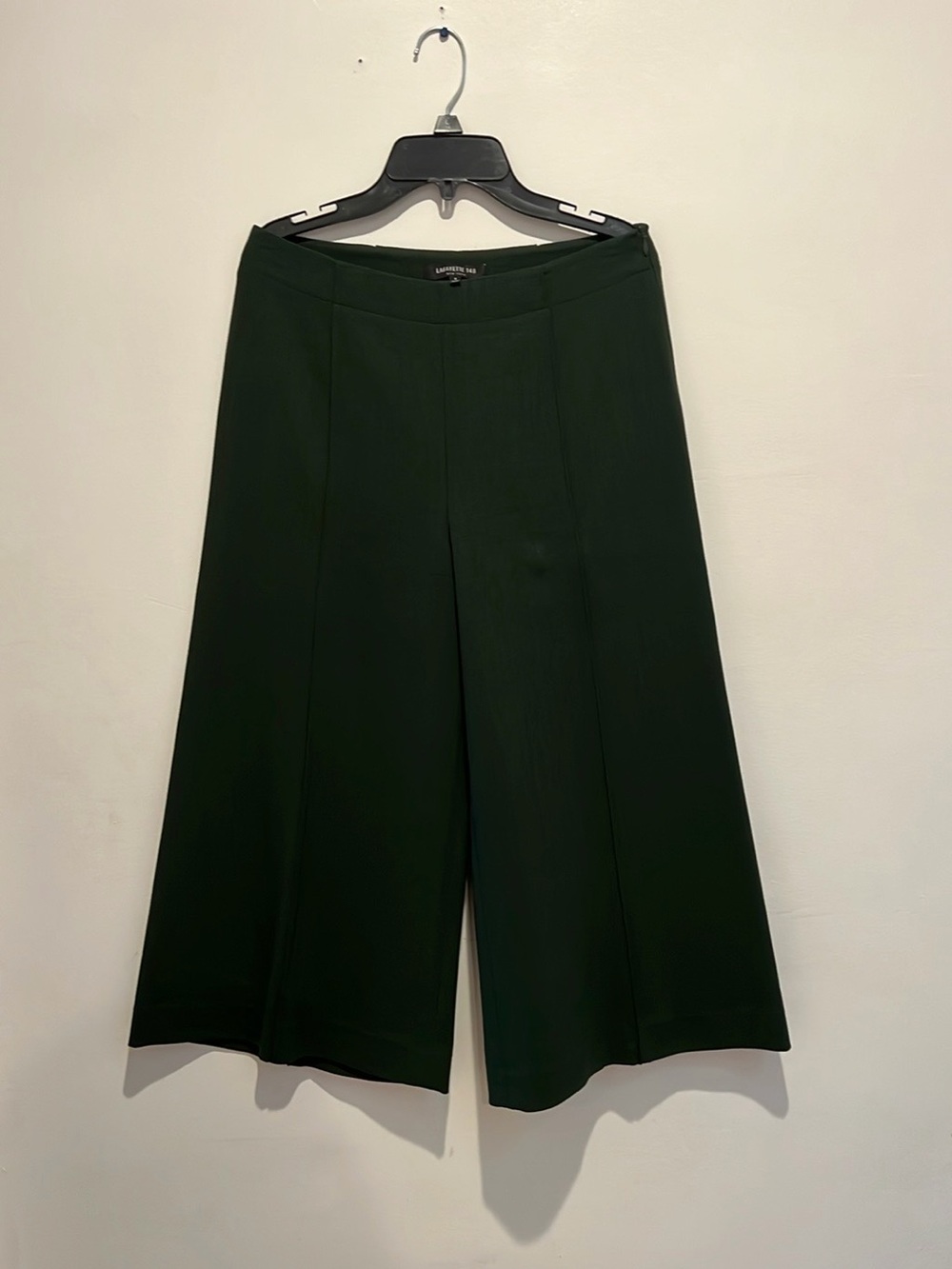 Lafayette 148 Hunter Green Wide-Leg Cropped Trousers